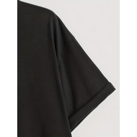 4pieces Men's Stylish Smiling Face Pattern Shirt, Casual Slightly Stretch Breathable Crew Neck Short Sleeve Tee Top For City Walk Street Hanging Outdoor Activities