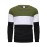 Three Color Block Trendy Sweatshirt, Men's Casual Classic Design Crew Neck Pullover Sweatshirt For Men Fall Winter