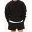 Men's Trendy Solid Sweatshirt, Casual Cotton Slightly Stretch Breathable Long Sleeve Loose Top For Outdoor
